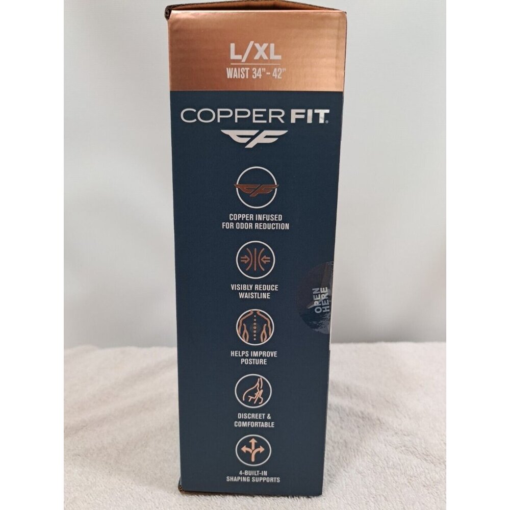 NWT Copper Infused Fit Core/Waist Shaper Back Support Sz.L/XL 34”to 42" Beige - Picture 4 of 5